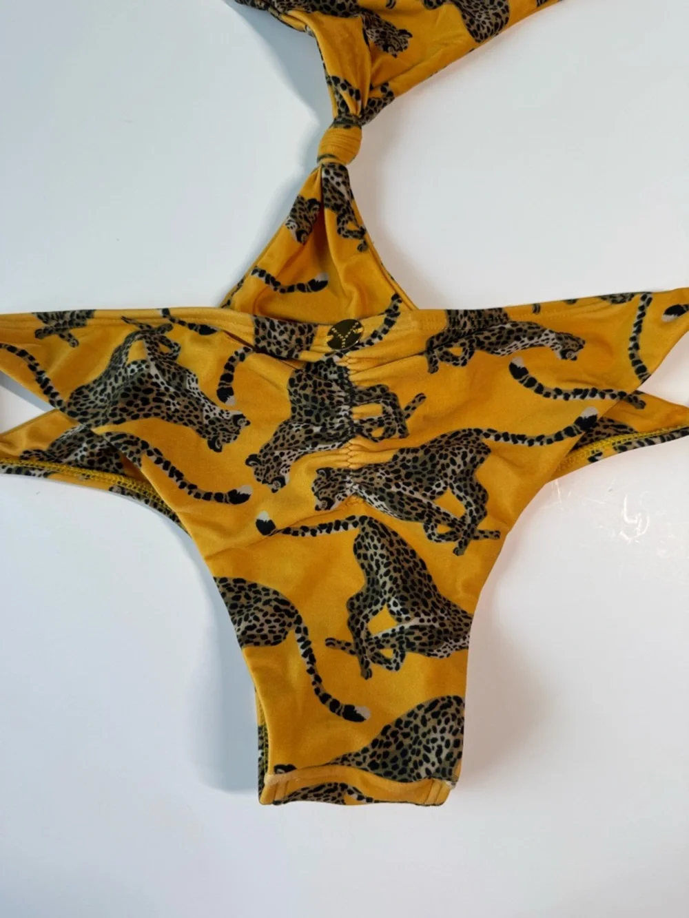 TRYA Mustard Yellow Leopard Print One-Piece Swimsuit - Picture 3 of 5
